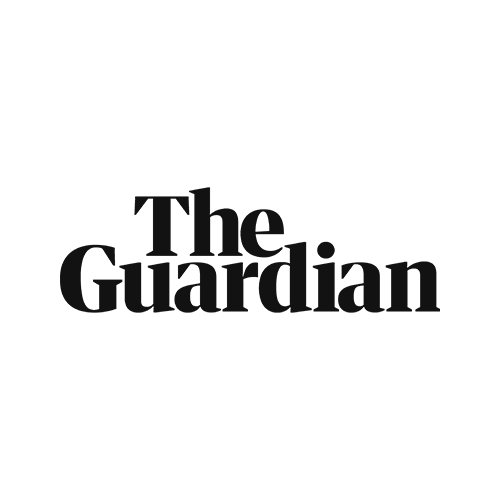 Logo of The Guardian, a black and white newspaper or media organization.