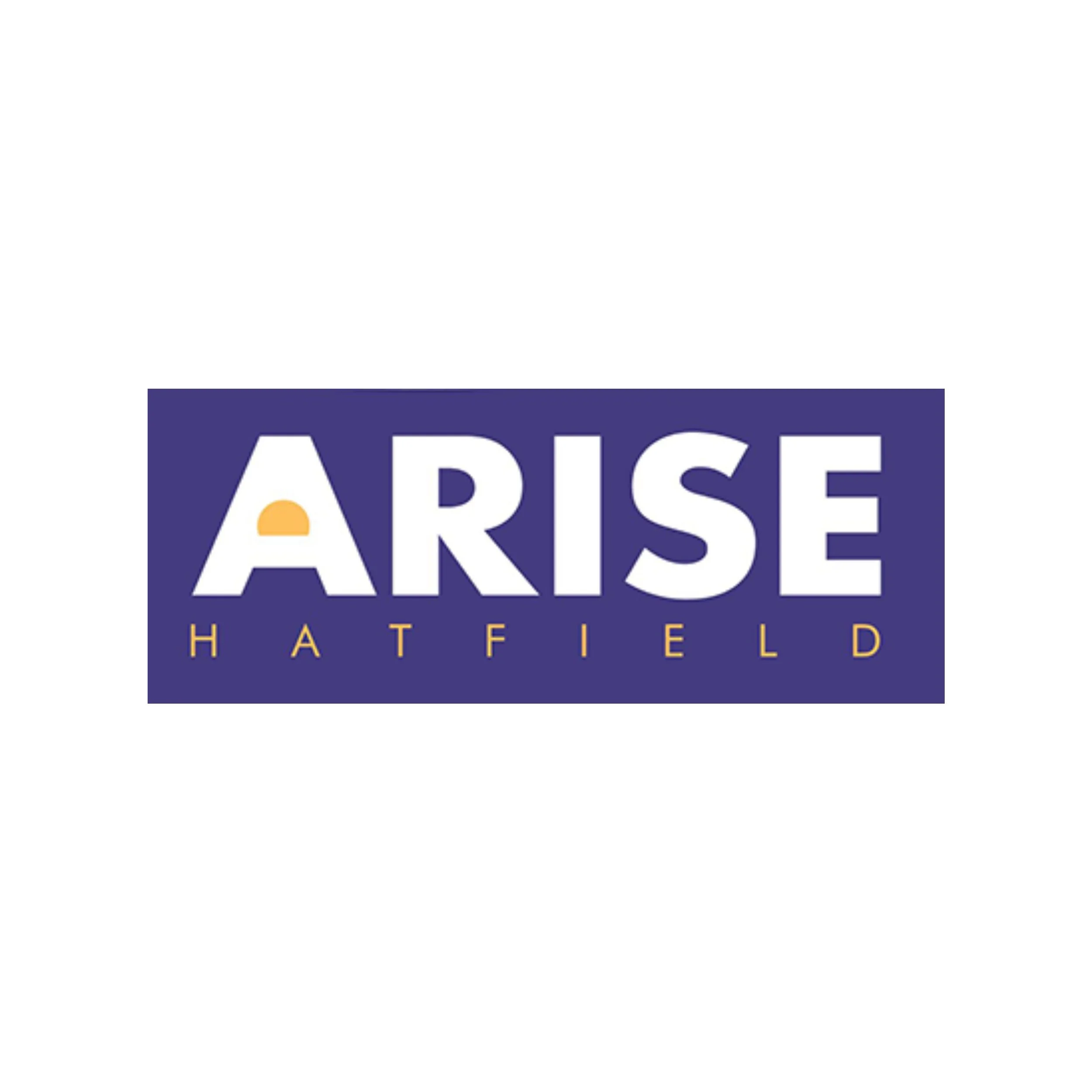 Part of a logo with a navy blue background and yellow text that reads 'HATFELD'.
