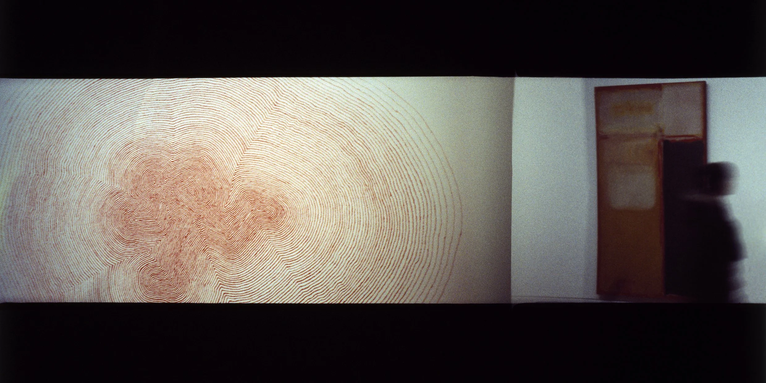 Whitechapel Gallery during the assembly of the Centenary exhibition, 2001. 
Work on view Antony Gormley, Exercise between Blood and Earth and Mark Rothko