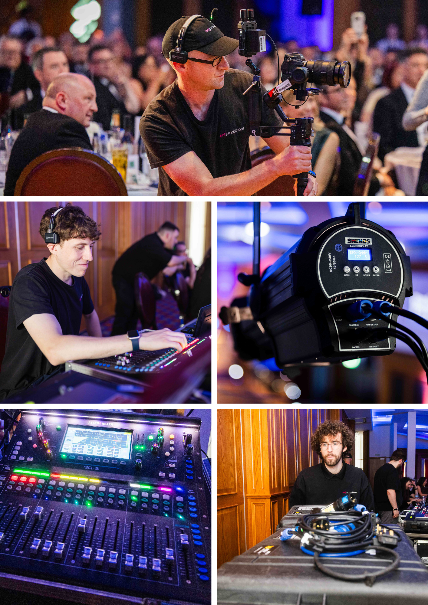 Audio, video and lighting at an awards show
