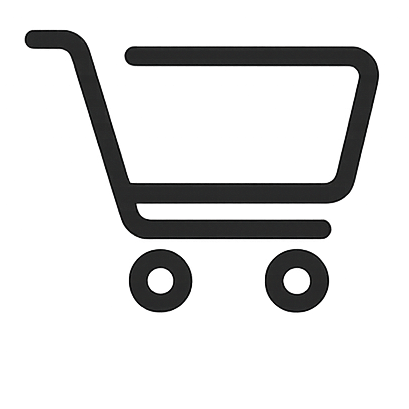 Black shopping cart icon