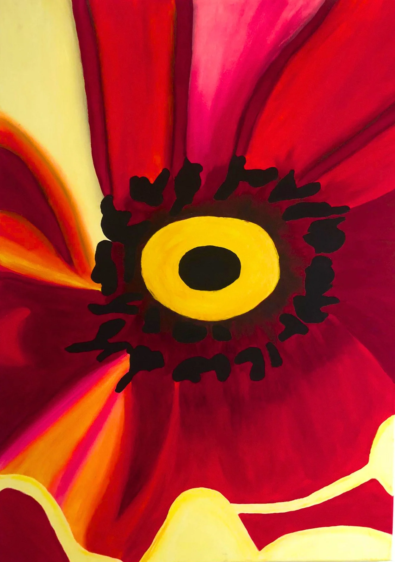 oil painting of poppies, nature flowers