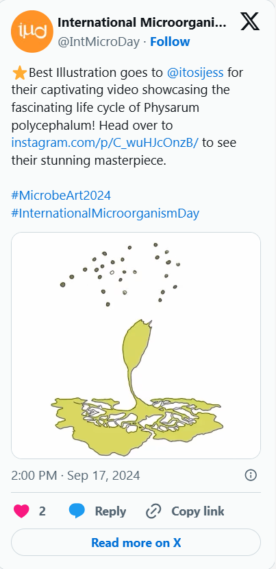 Illustration of a single-celled organism, likely a microorganism, with a yellowish-green color. It has a bulbous body with a tail-like projection and small branches or roots extending from its base, depicted with a simple, cartoon style.