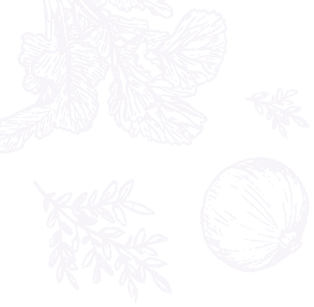 Illustration of lavender and orange slices on a black background.