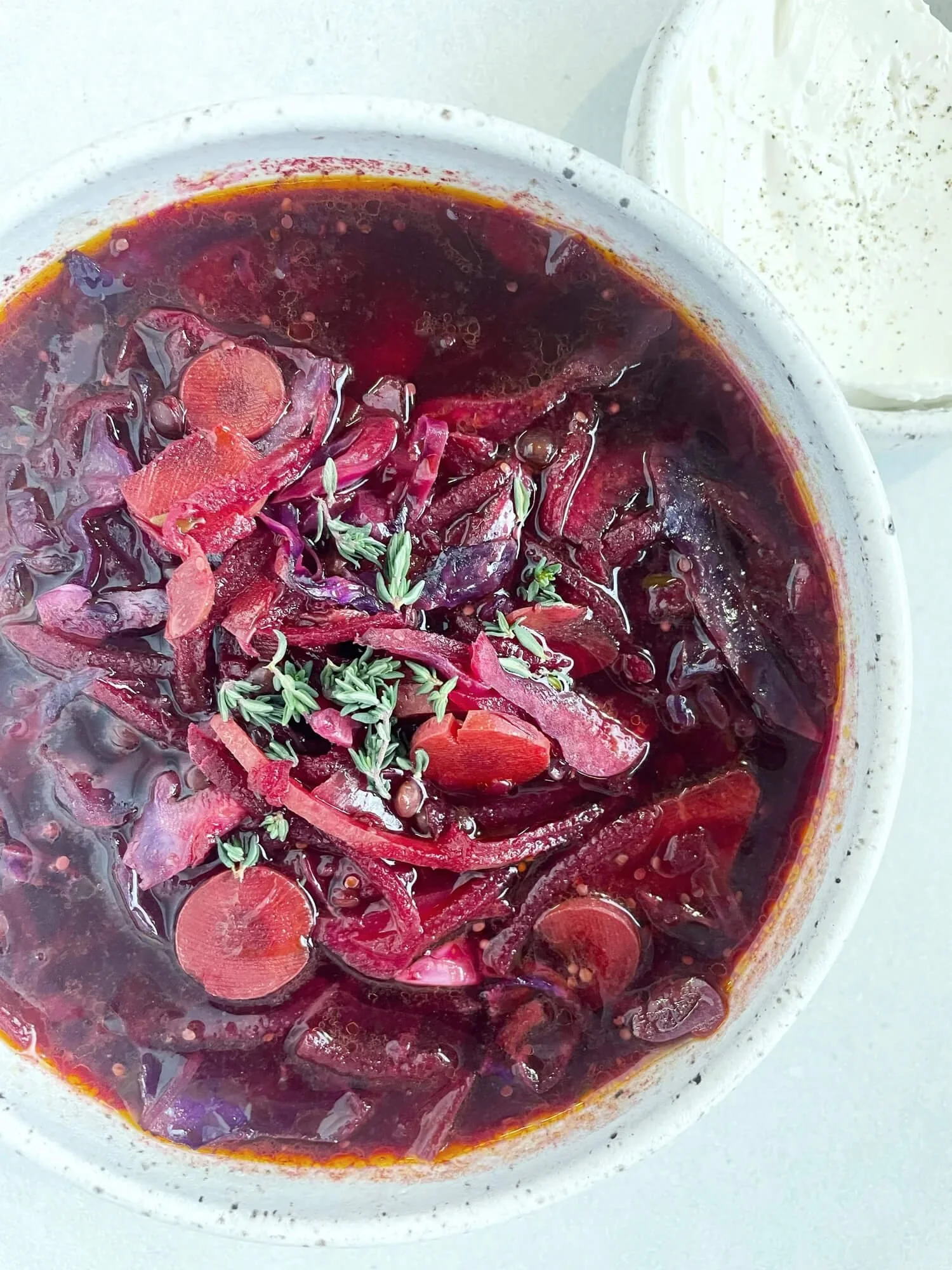 Beet and Black Lentil Borscht Soup