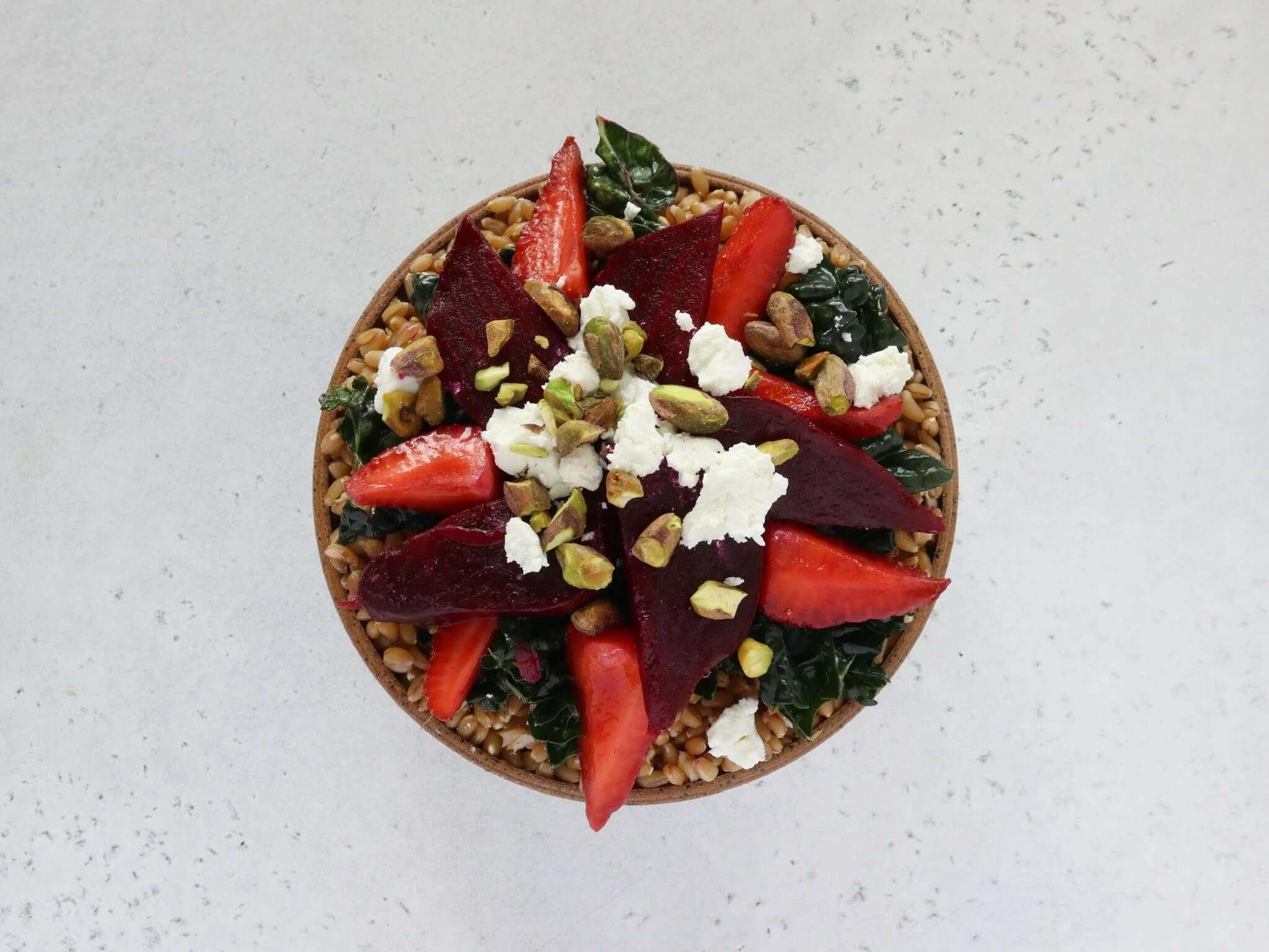 Strawberry Roasted Beet and Farro Bowl