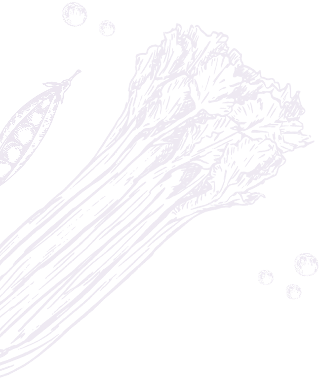 An x-ray of a stalk of celery with bubbles surrounding it.