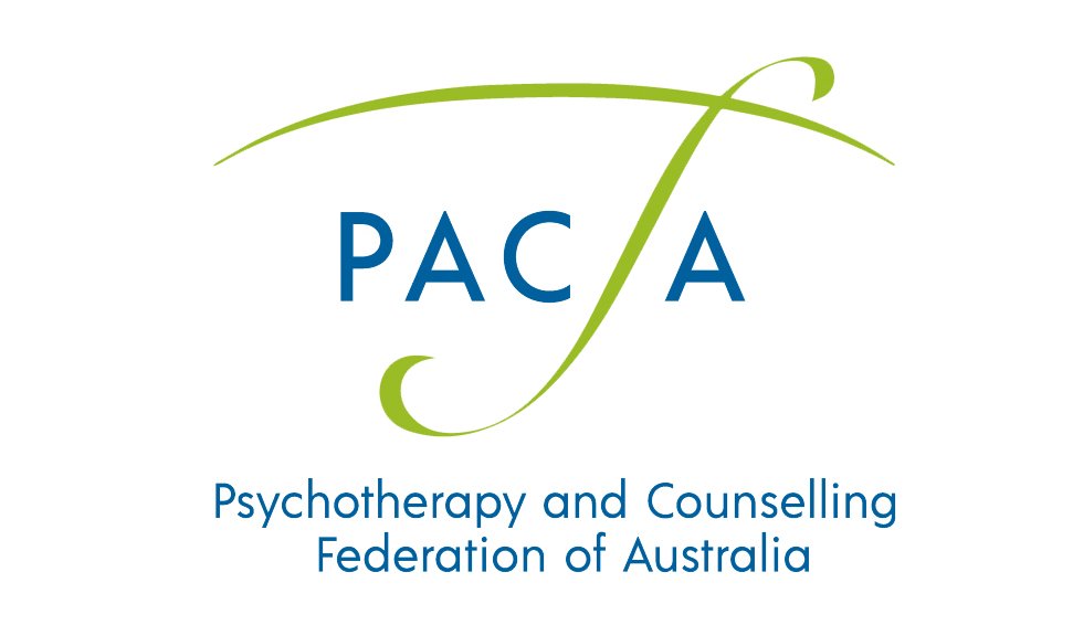 Logo of the Psychotherapy and Counselling Federation of Australia with the acronym PACFA and green and blue design elements.