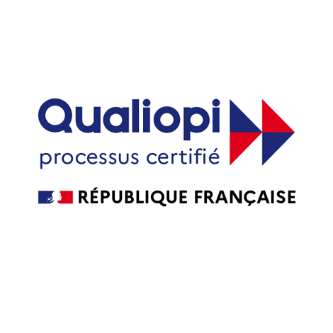 Logo de Qualcomm avec le texte "processus certifié" et l'emblème de la République française