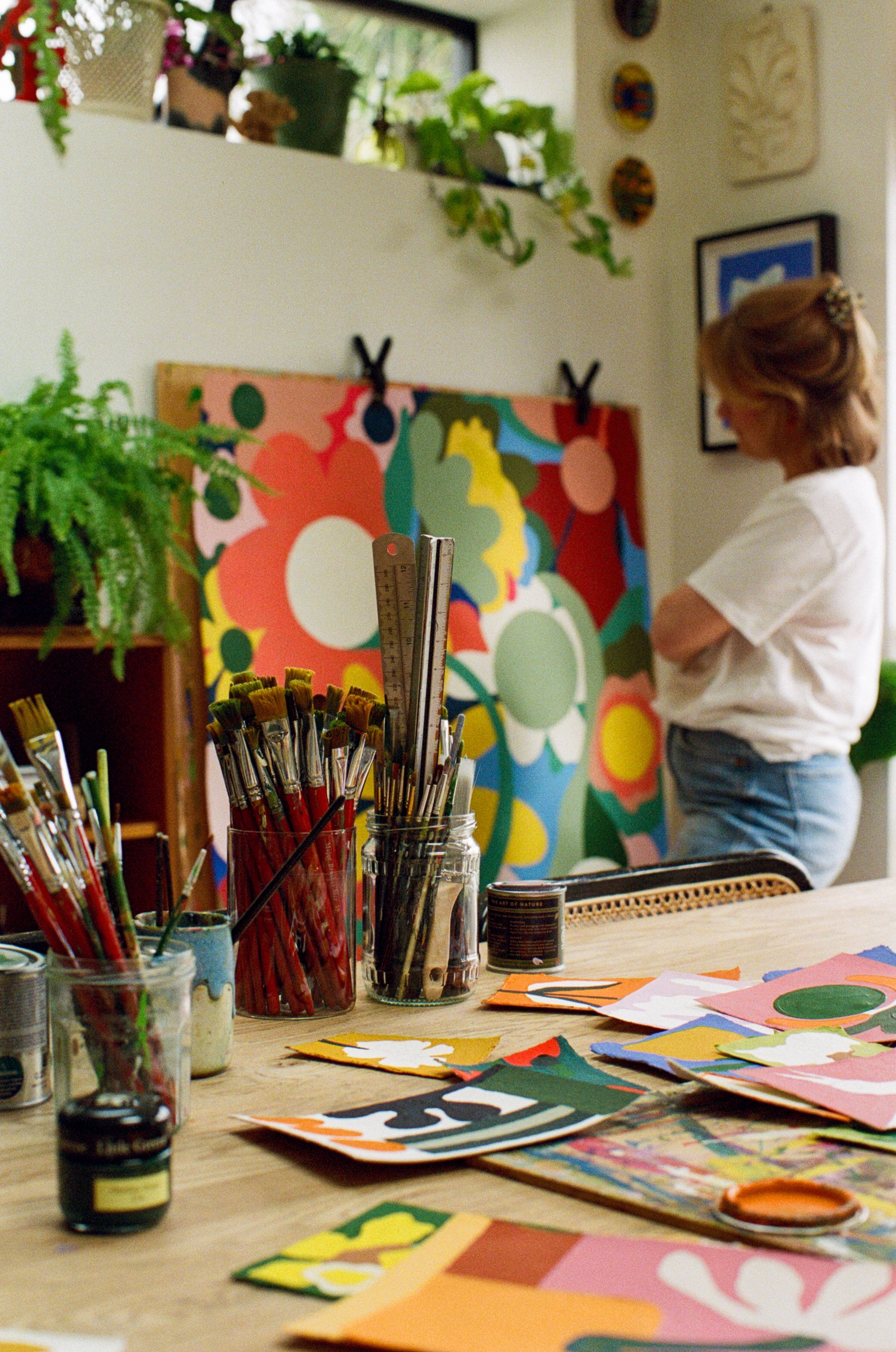 Artist Celia Martine Pickering in her studio