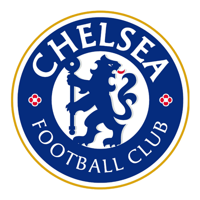 Escudo do clube de futebol Chelsea Football Club, com um leão azul segurando um bastão, escrito 'CHELSEA FOOTBALL CLUB' em volta.