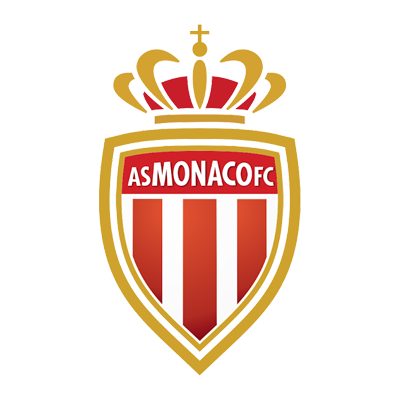 Emblema do time de futebol AS Monaco FC, com uma coroa dourada no topo.