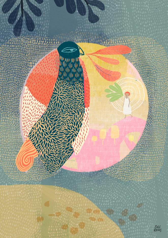 "Having Words" archival art print on cotton rag.