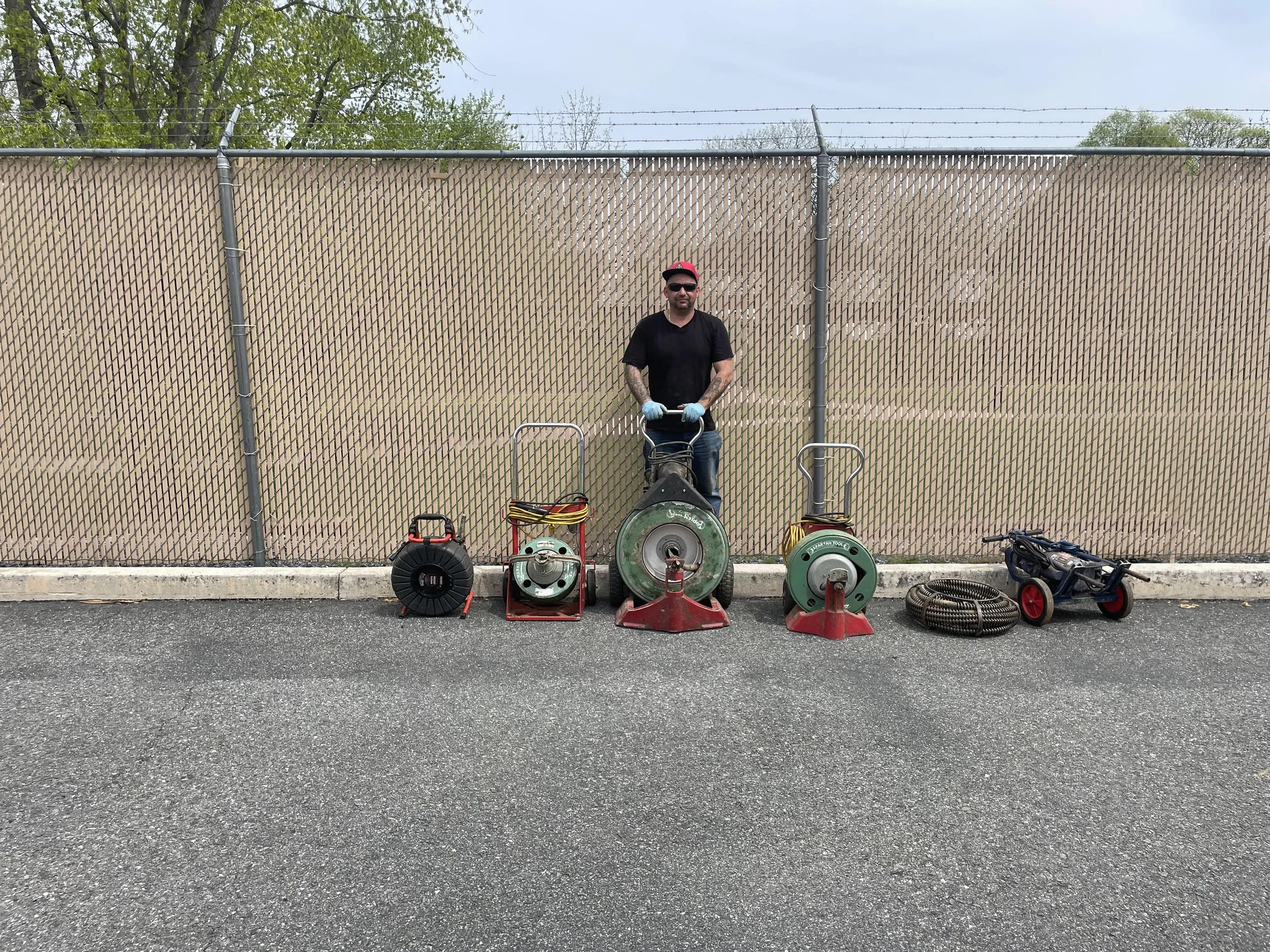 Drain cleaning supplies.