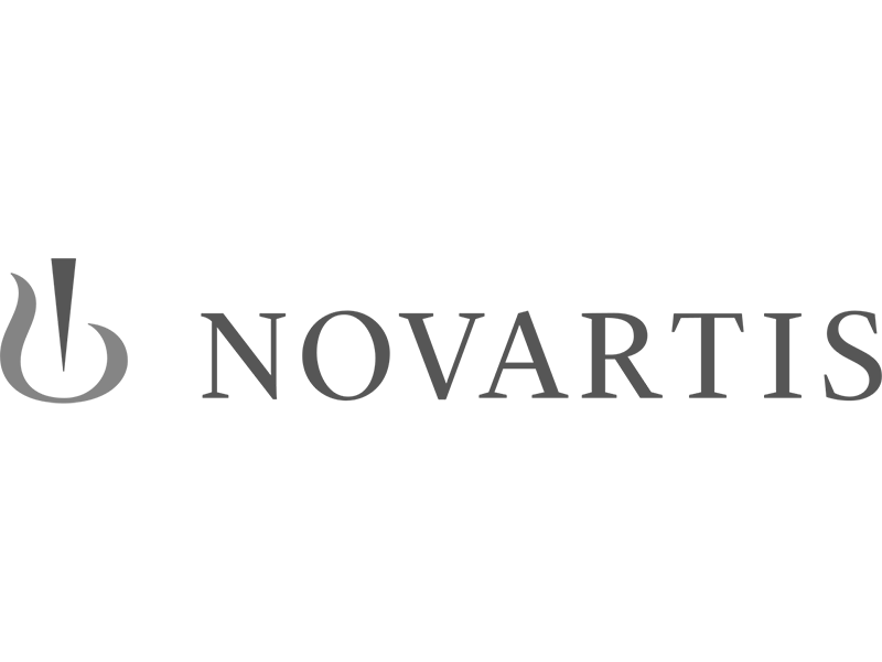 Novartis company logo in black and white