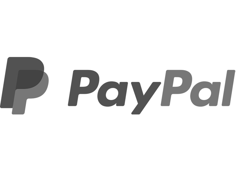 PayPal logo with gray icon and text on a transparent background.
