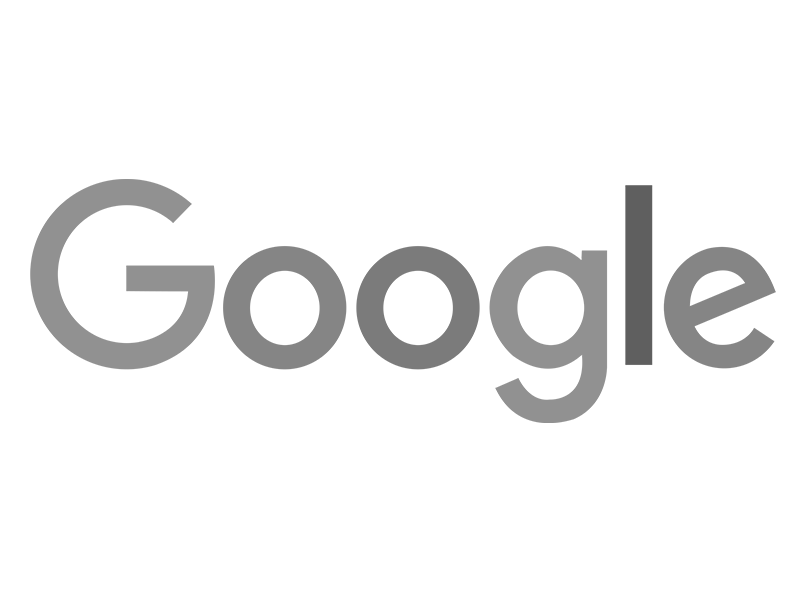 Google logo in gray text on a black background.