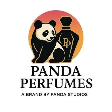 Logo of Panda Perfumes featuring a cute panda and a perfume bottle with the text 'Panda Perfumes' and 'A Brand by Panda Studios' underneath.