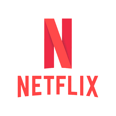Netflix logo with a large red 'N' and the word 'NETFLIX' written below it.