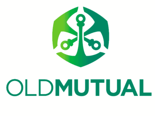Logo of Old Mutual featuring three green keys arranged in a circular pattern above the company name.