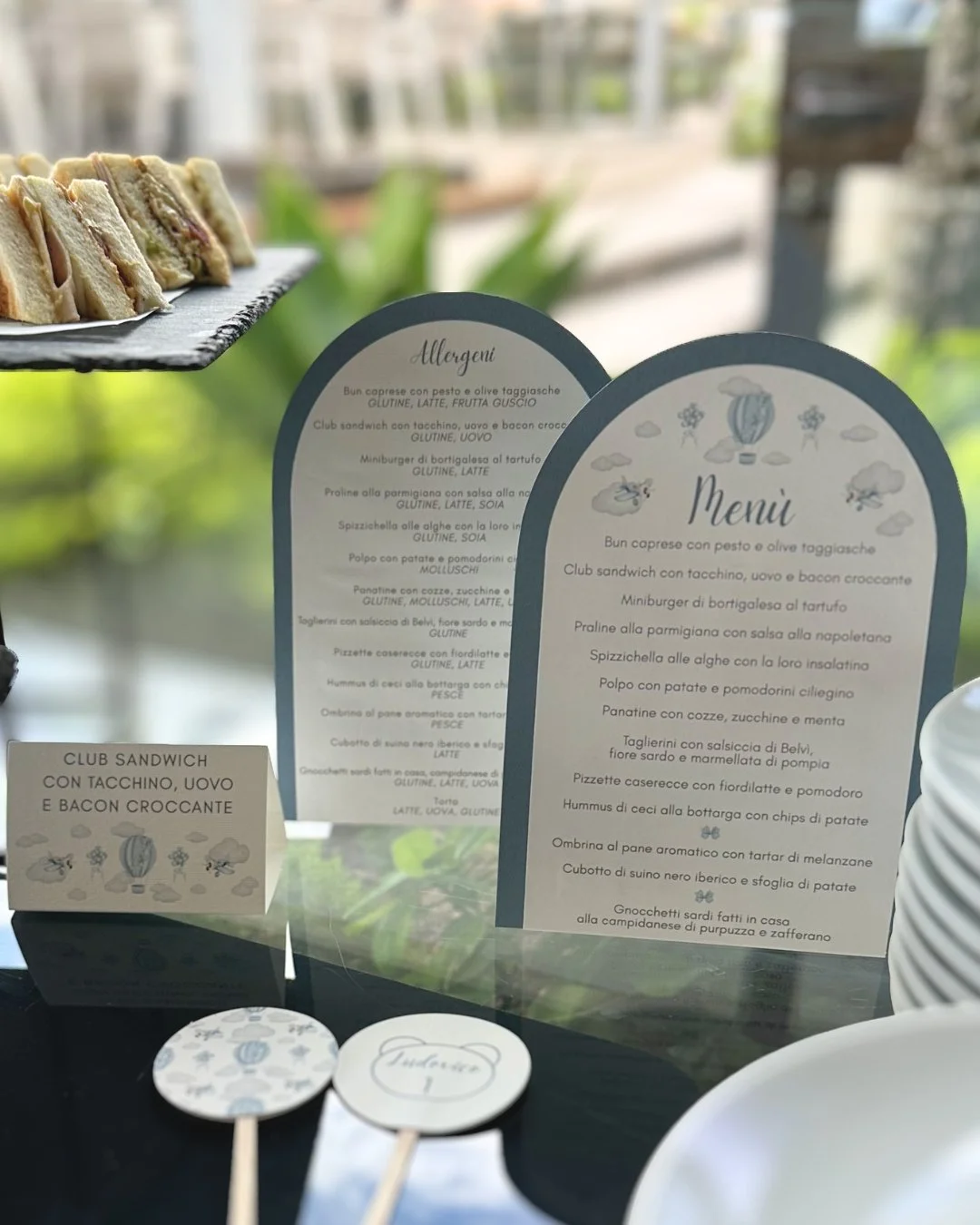 menù, segnaposto e cavalieri personalizzati