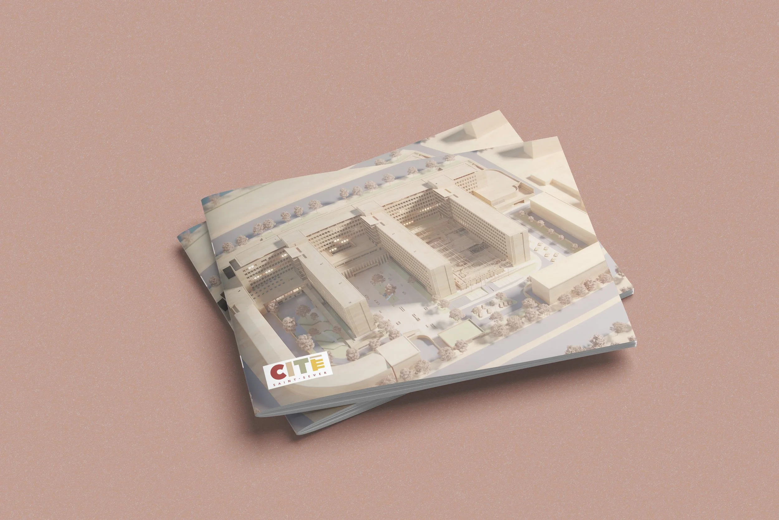 Brochure pour la nouvelle cité administrative de Seine-Maritime se situant à Rouen en Haute-Normandie, France.