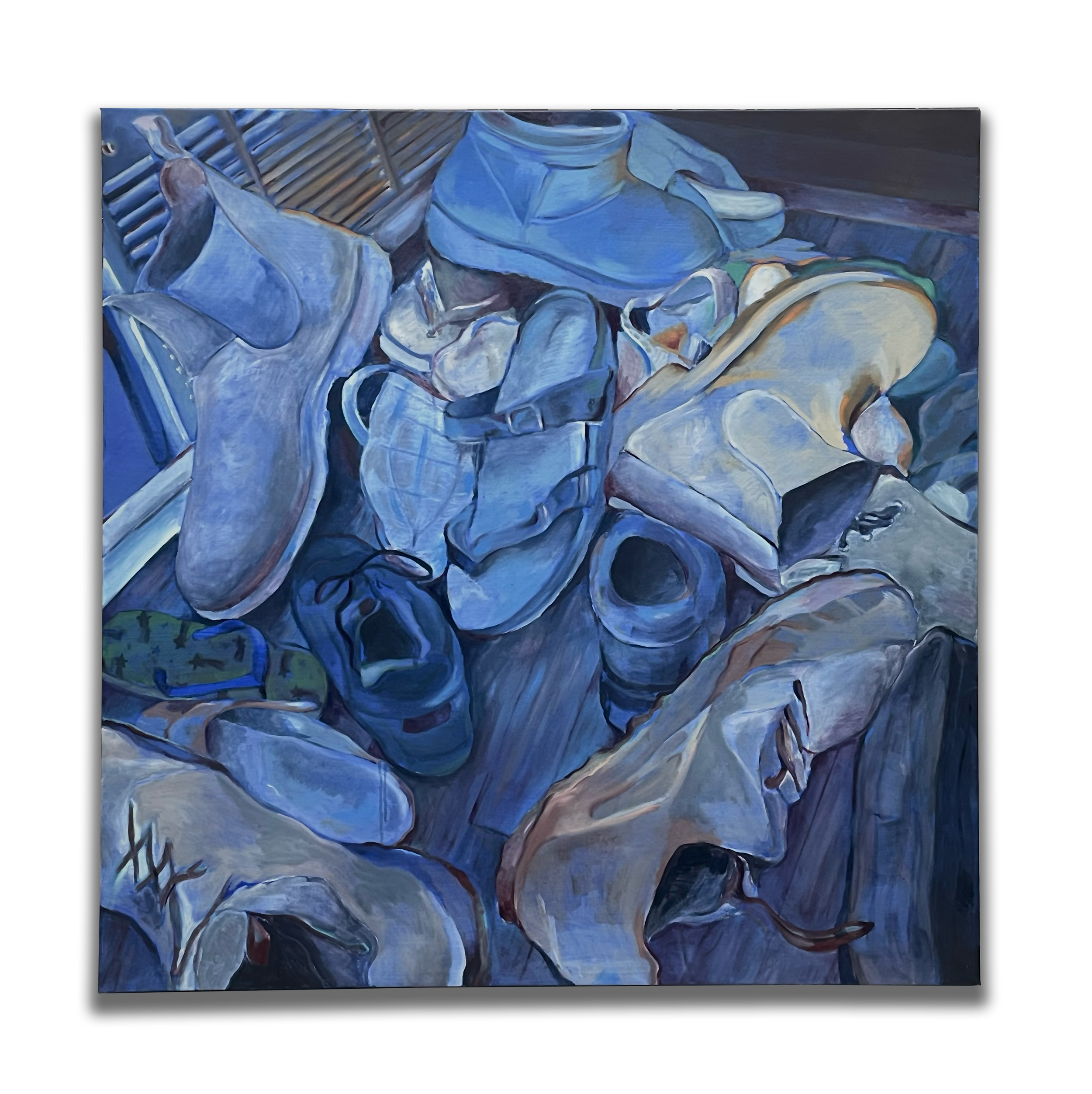 We Collect Dust (2026),
Oil on canvas, 36”x 36” x 1 ½”
