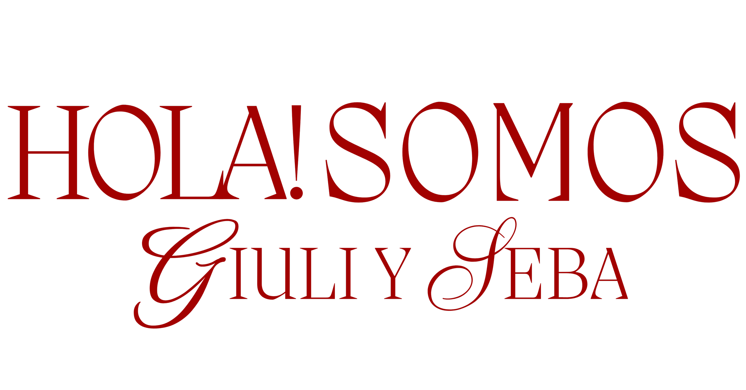 Texto en rojo que dice: ¡Hola! Somos Giuli y Seba.