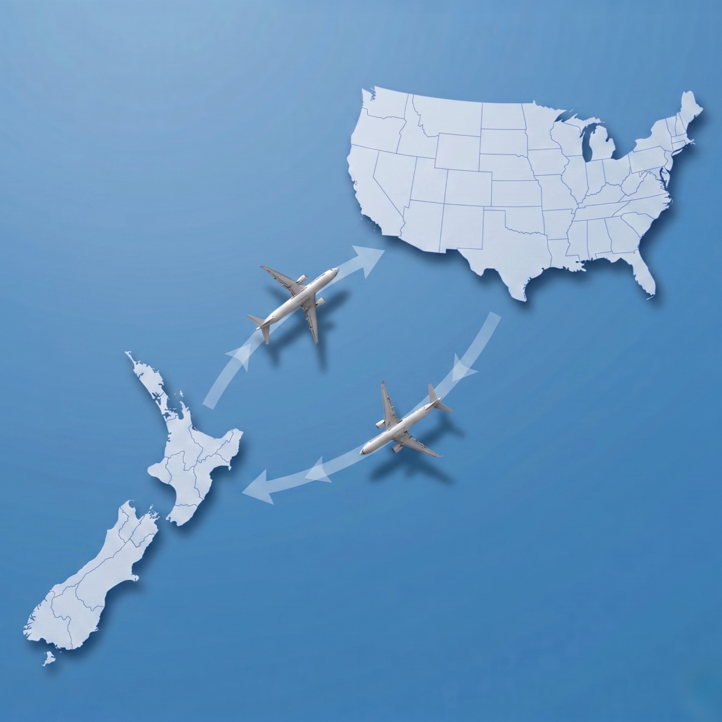 International air freight from New Zealand to the United States and return both way