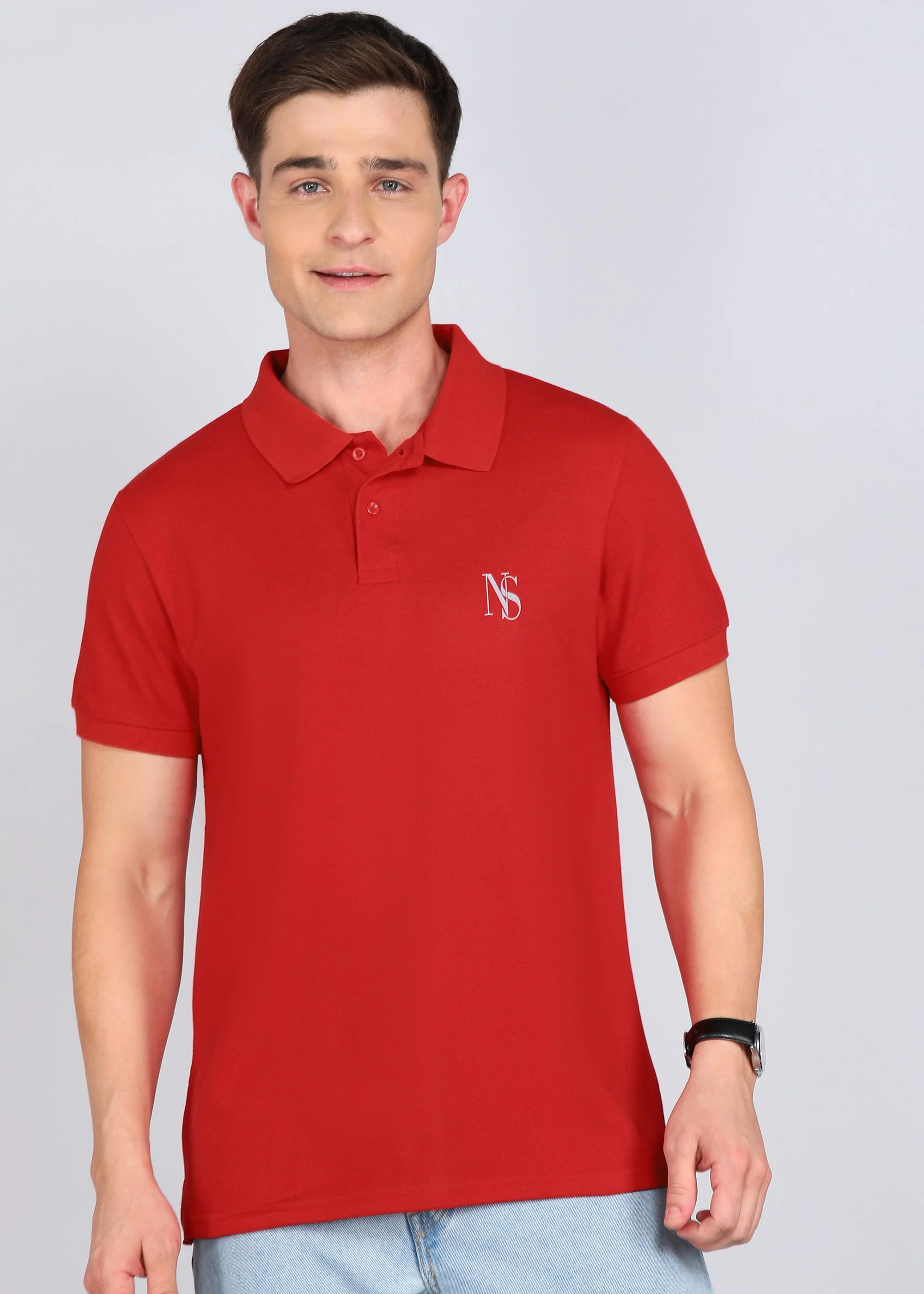 Premium Red Cotton Polo T-Shirt