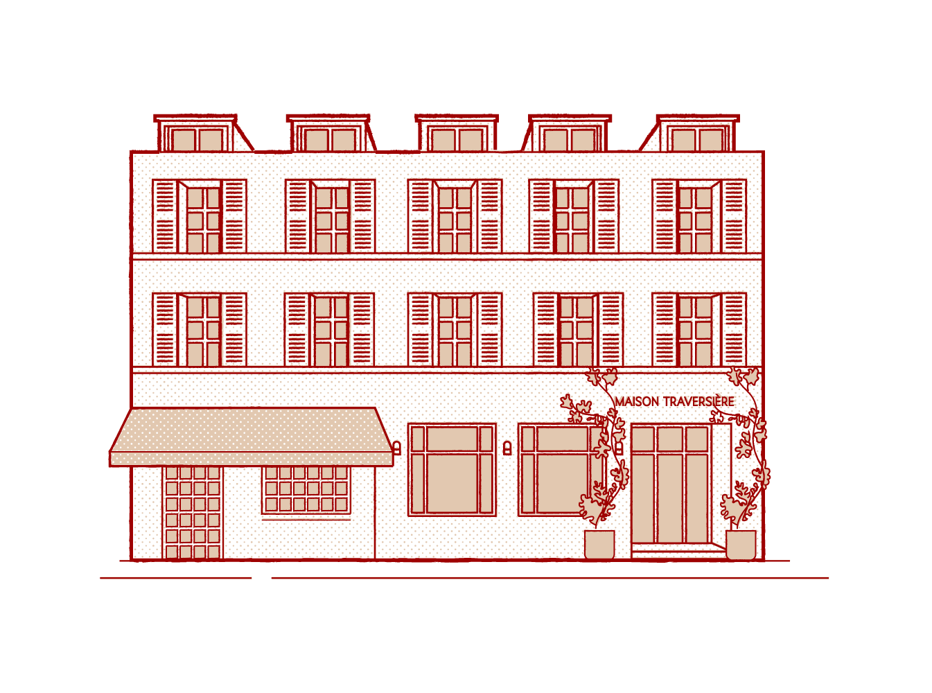Illustration of the Maison Traversière facade