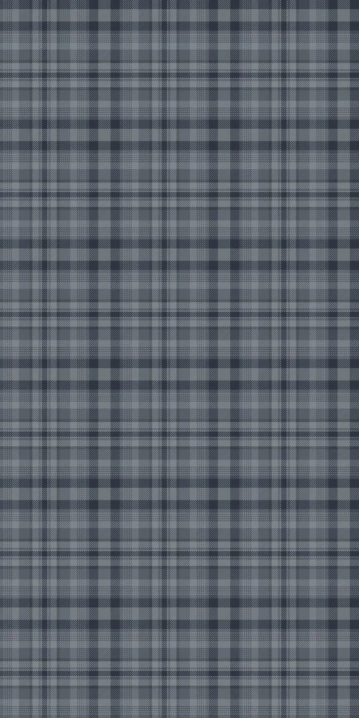 Close-up of a blue and gray plaid fabric pattern.