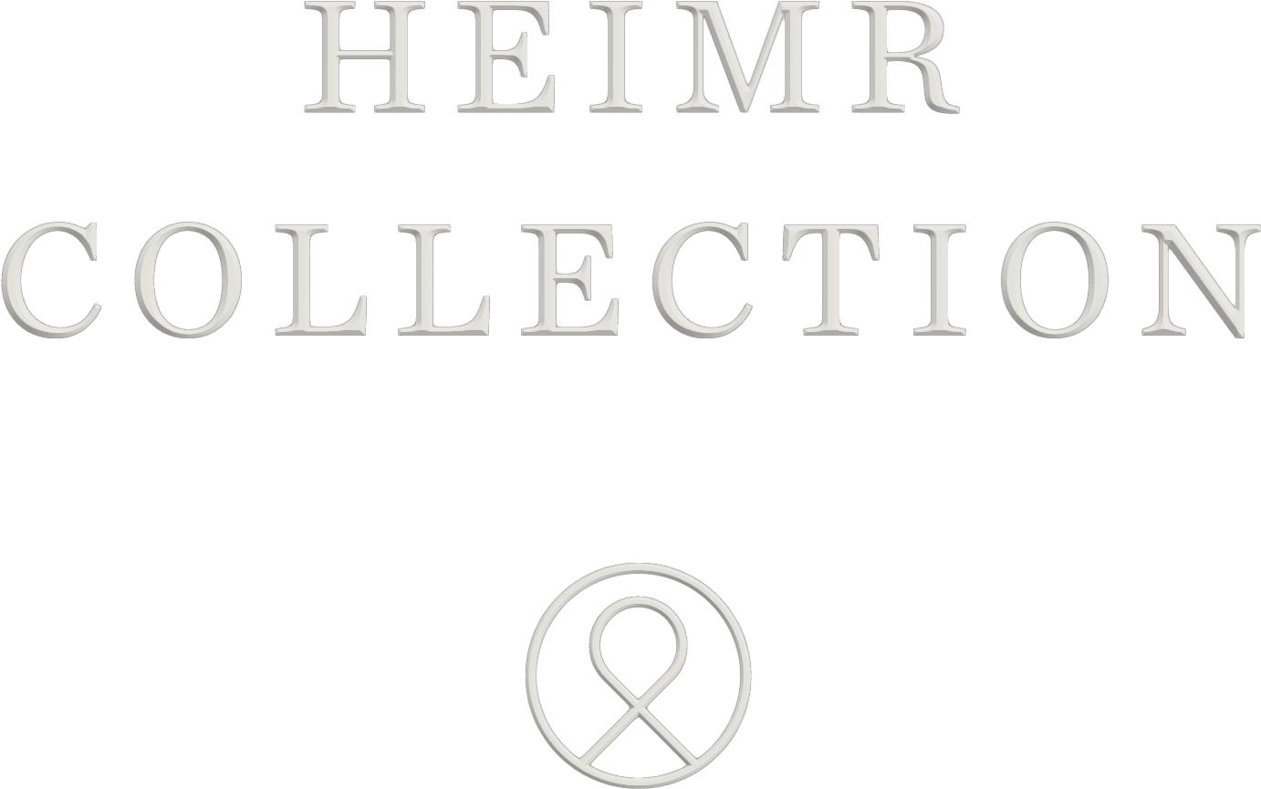 Tekst som sier 'HEIMR COLLECTION' med en logo med en sykkelkjede under teksten.