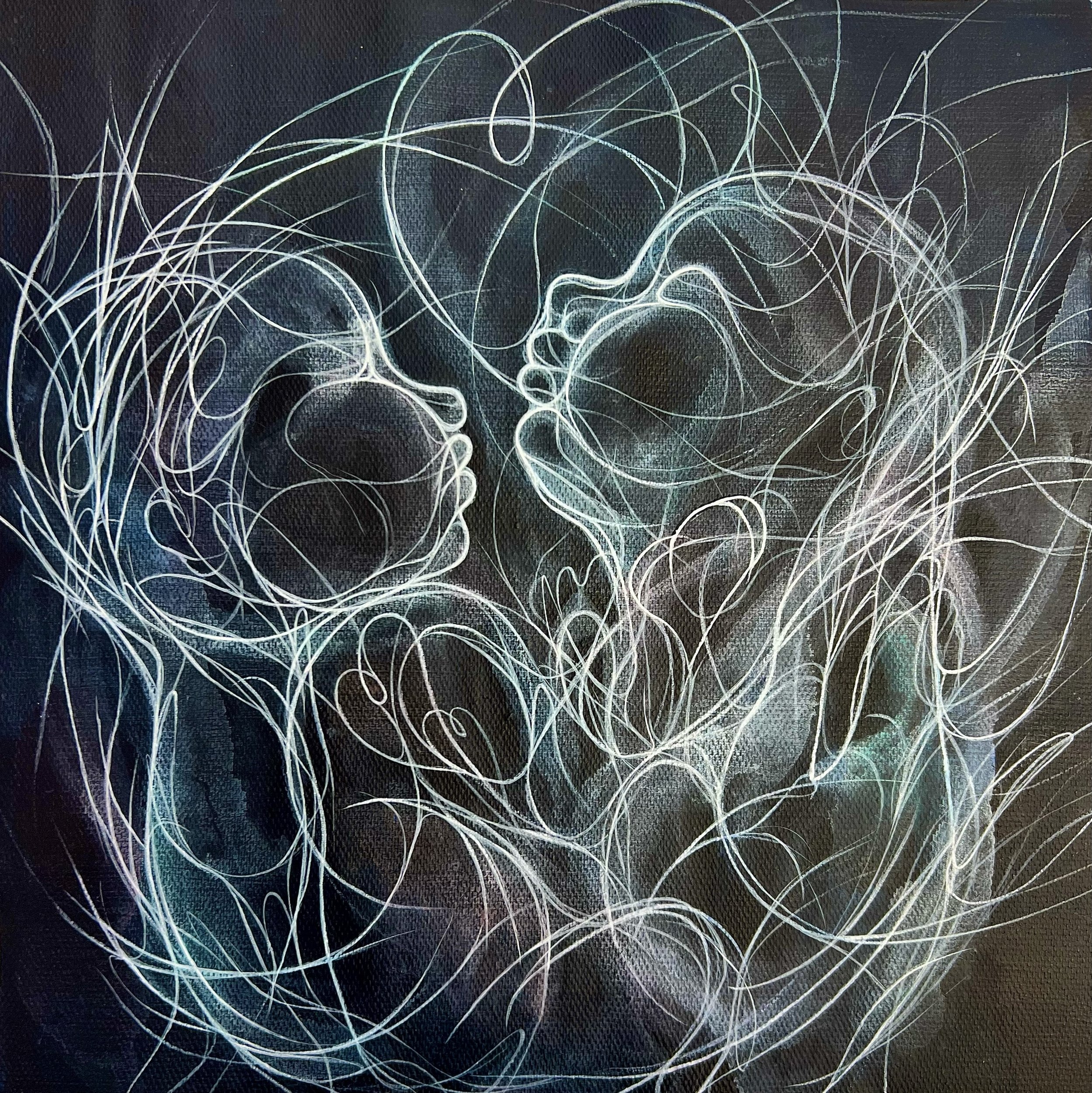 Lifeline series, 2022, acrylic on canvas, 
26.5 x 26.5 cm.