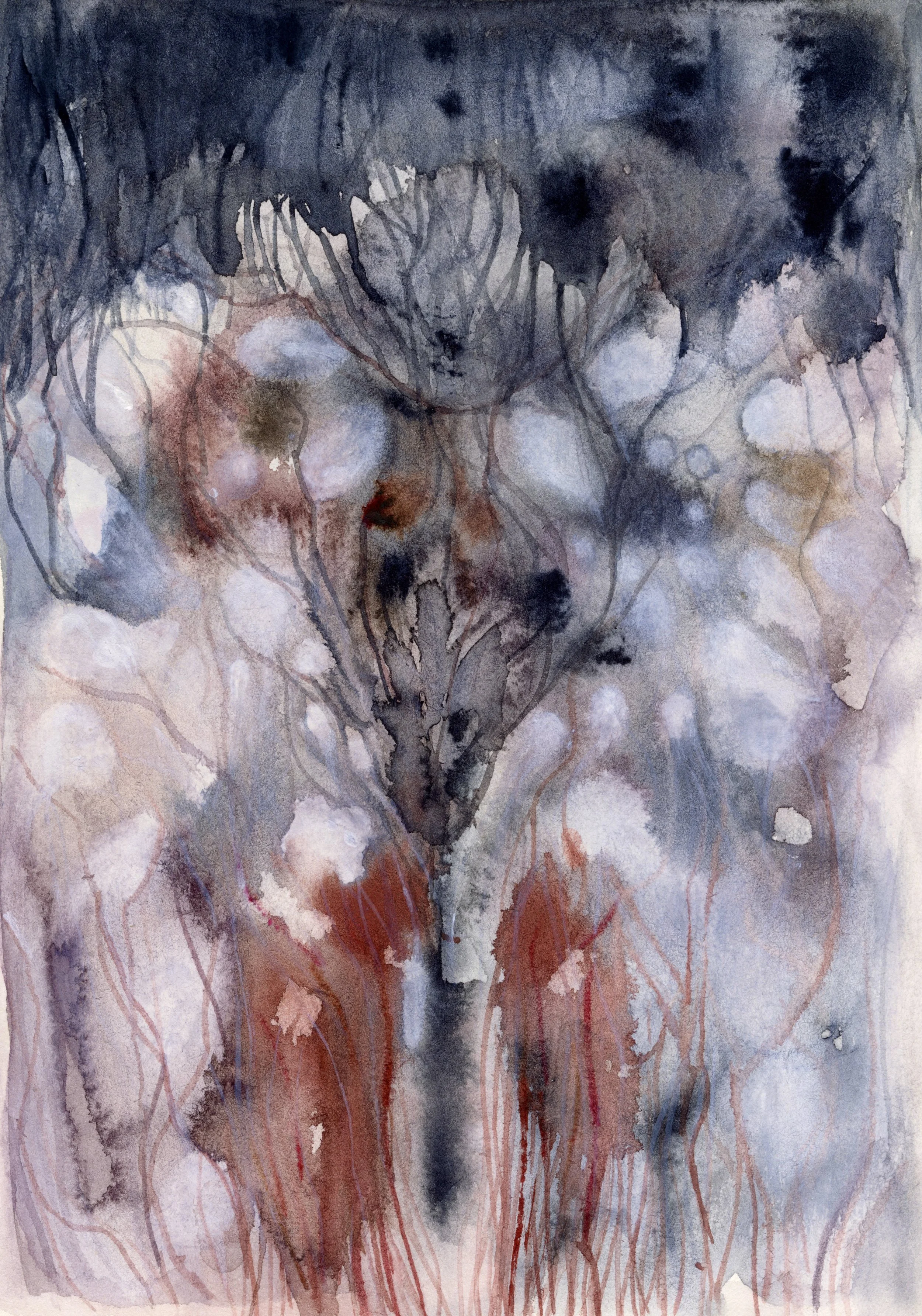Recurring Conditions, 2024, watercolour on paper, 25 x 17.5 cm.