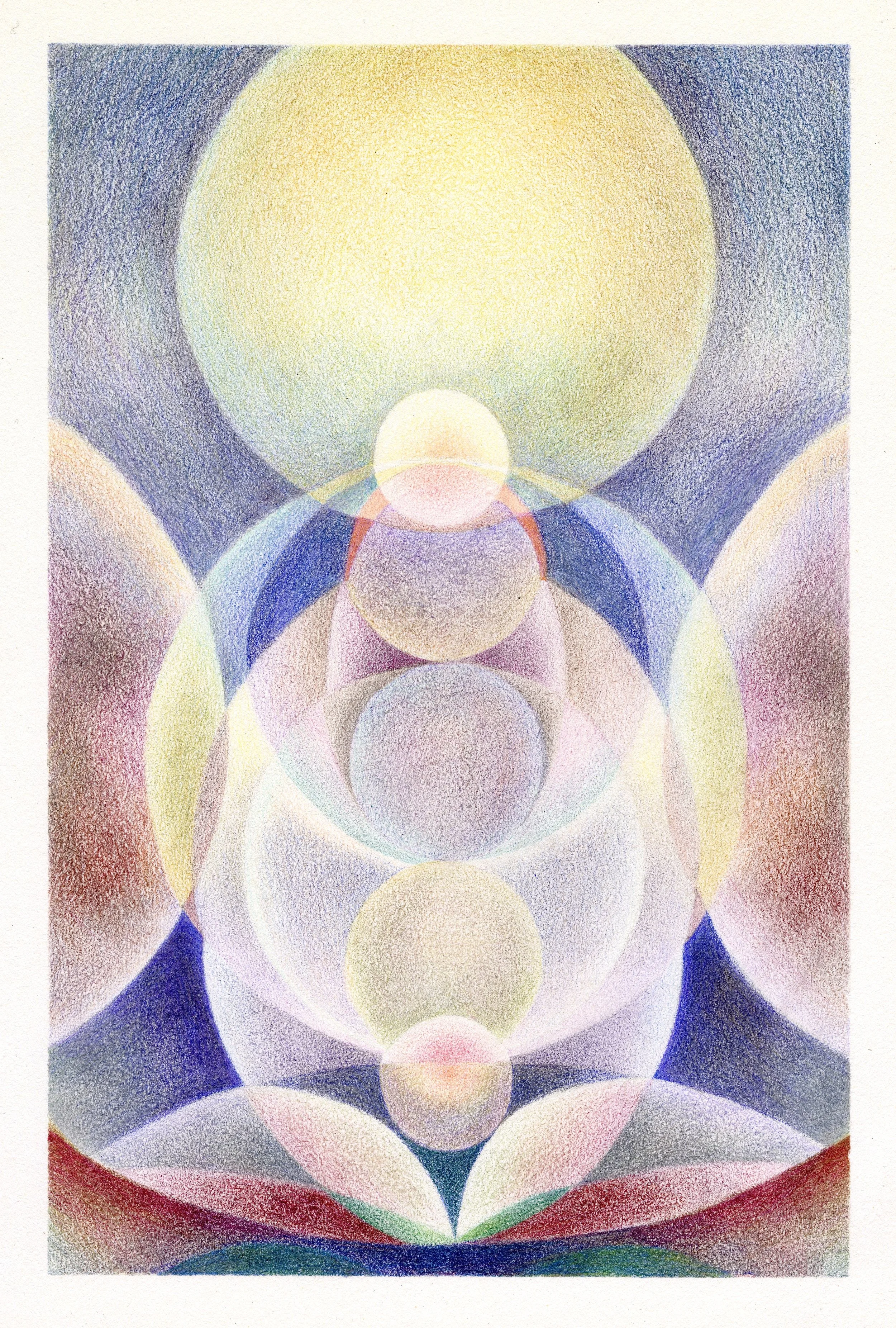 Patience is a Virtue, 2023, coloured pencil on paper, 28.5 x 19.5 cm.