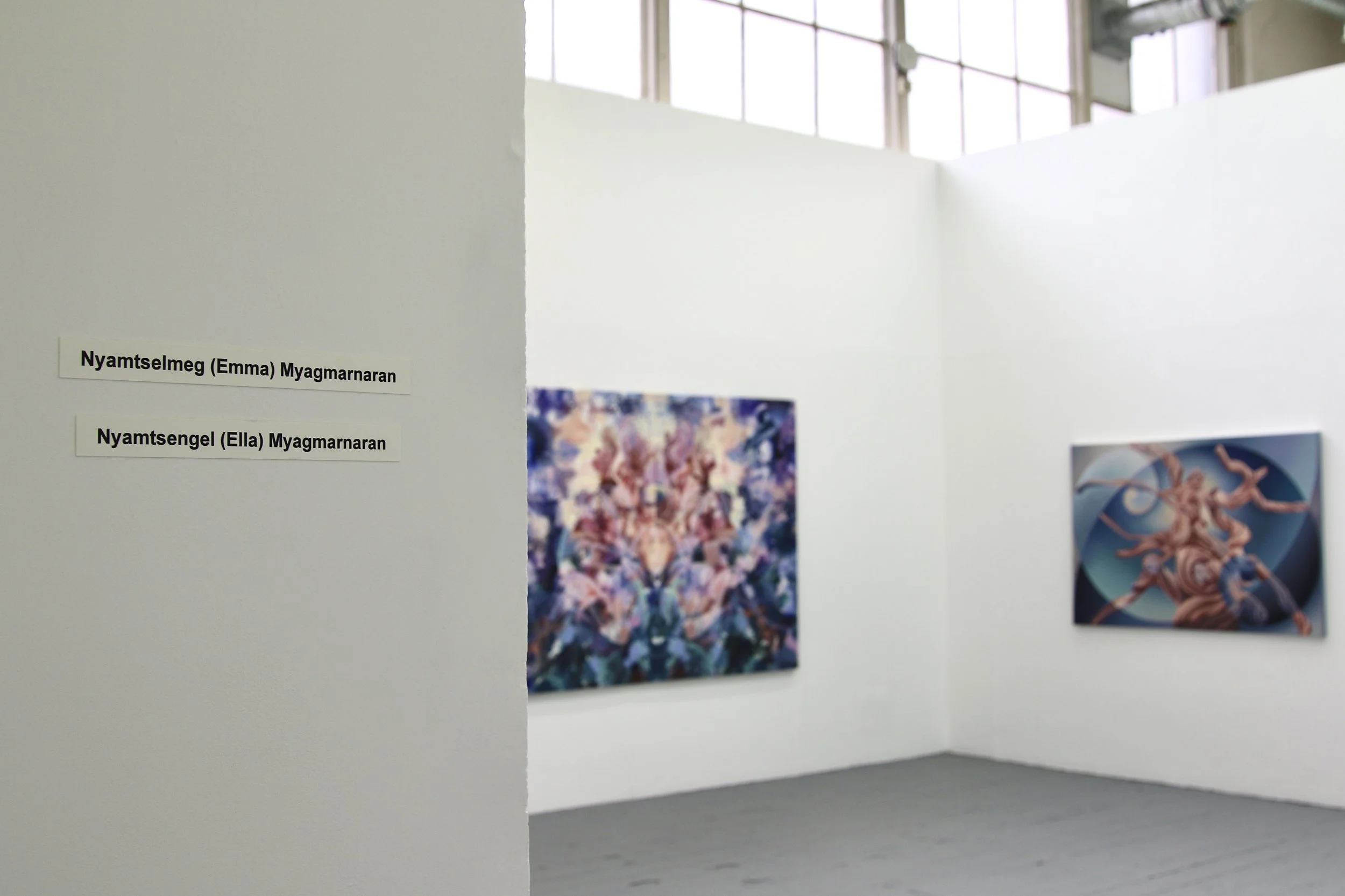 Nyamtselmeg (Emma) Myagmarnaran and Nyamtsengel (Ella) Myagmarnaran.

Installation photo, 2025 Slade BA/BFA Degree Show.