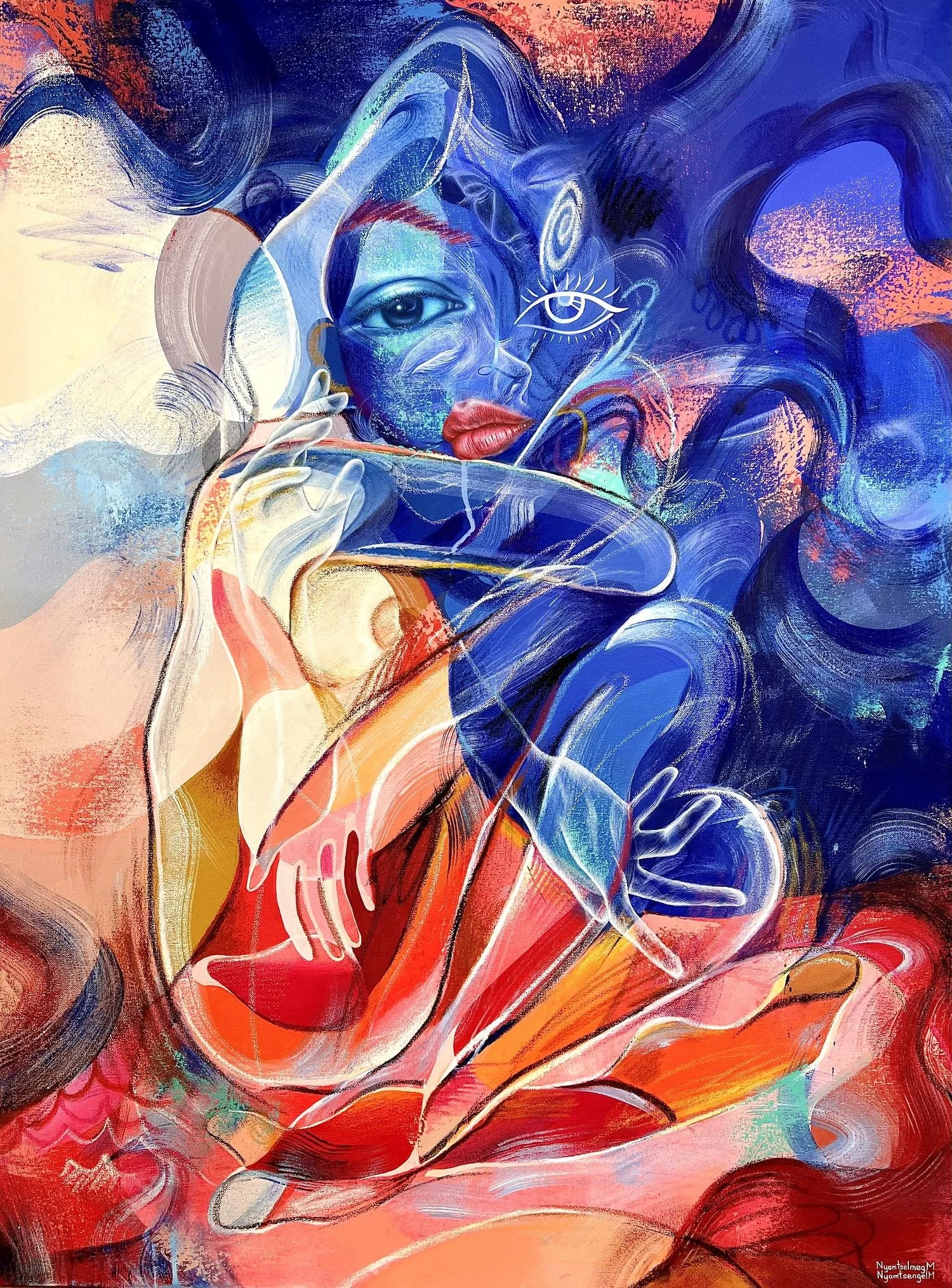 BeWilder, 2021, mixed media on canvas, 101 x 75 cm.