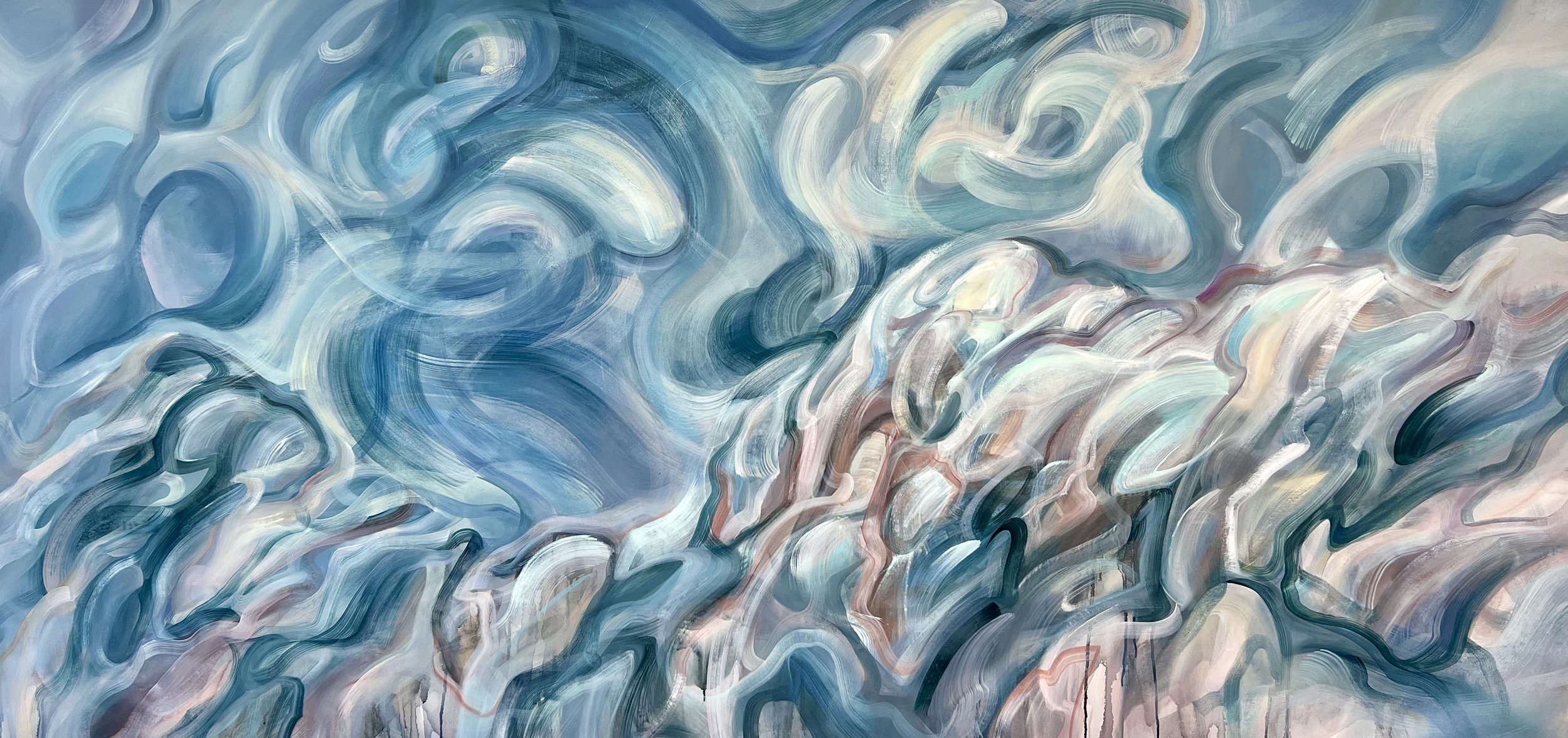 Oasis, 2023, oil on canvas, 109 × 230 cm.