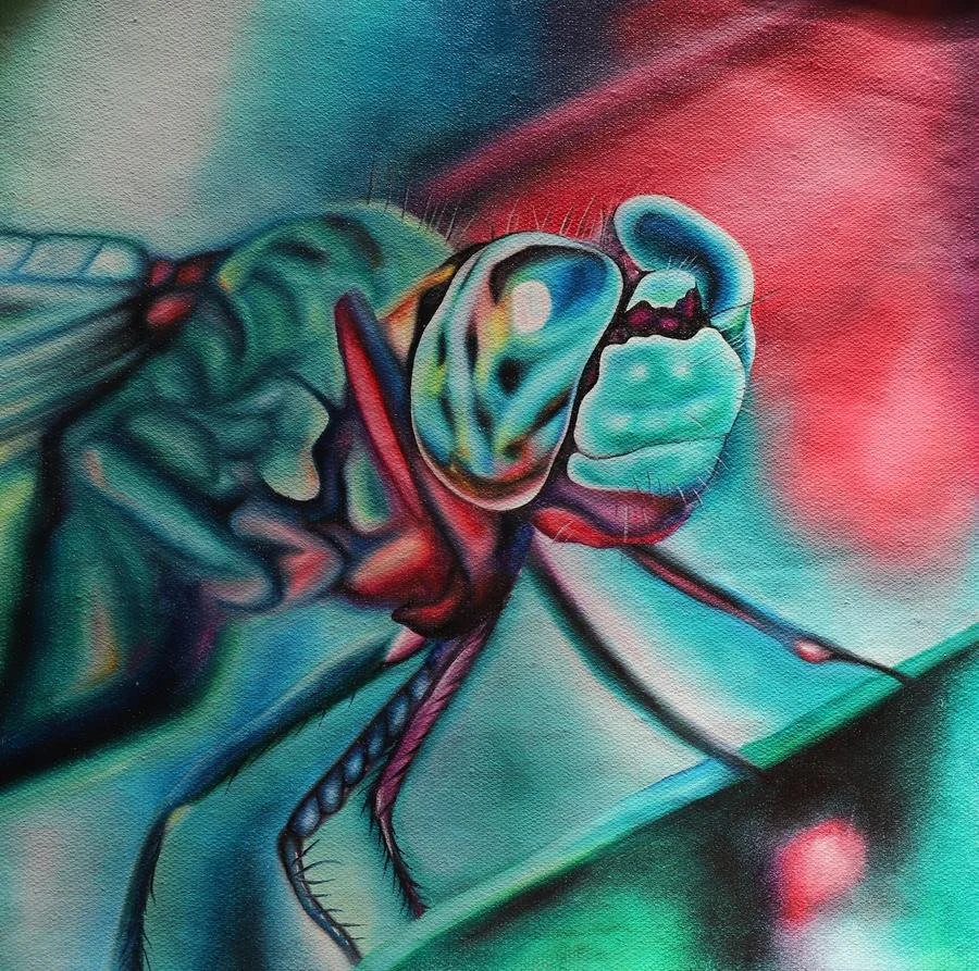 Dragonfly series, 2019, oil on canvas, 30 × 30 cm.
