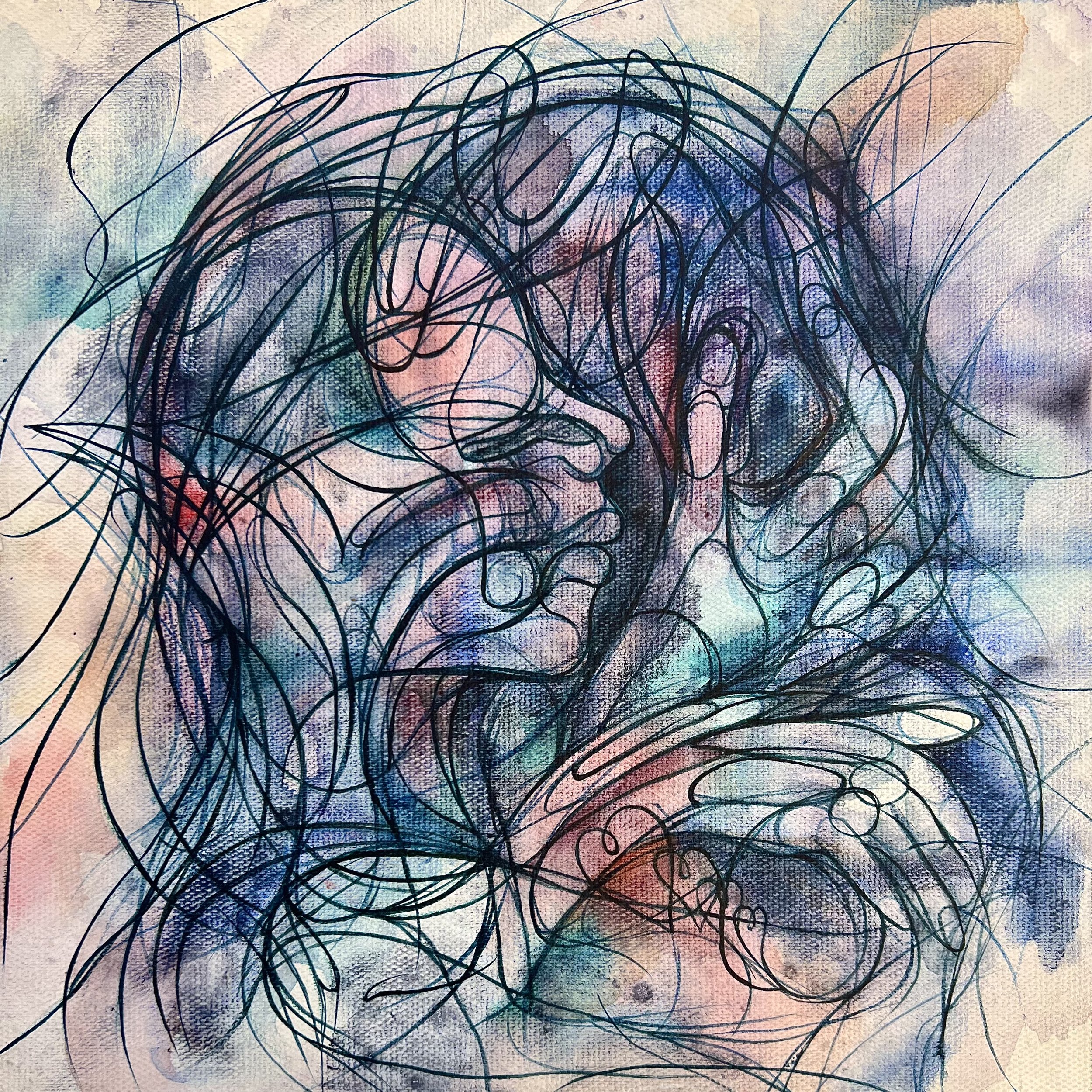 Lifeline series, 2022, acrylic on canvas, 
26.5 x 26.5 cm.