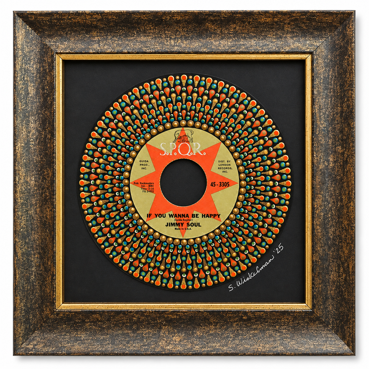Jimmy Soul – “If You Wanna Be Happy” | Hand-Painted Framed Vinyl Record Art