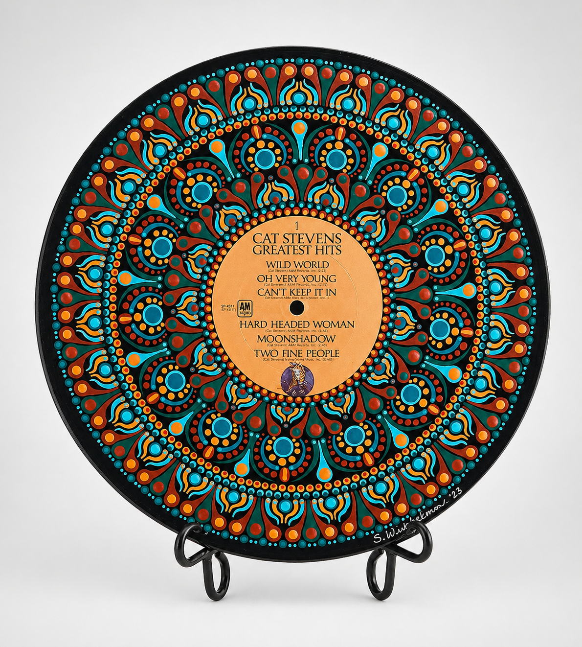 Cat Stevens – Greatest Hits | Hand-Painted Vinyl Record Art
