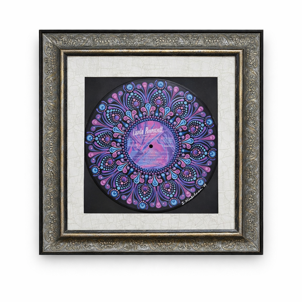 Linda Ronstadt “What’s New” – Hand-Painted Vinyl Record Art