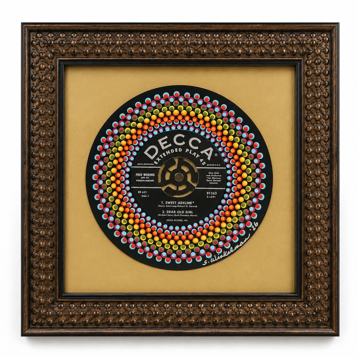 Fred Waring and His Pennsylvanians – "Sweet Adeline" | Hand-Painted Vinyl Record Art