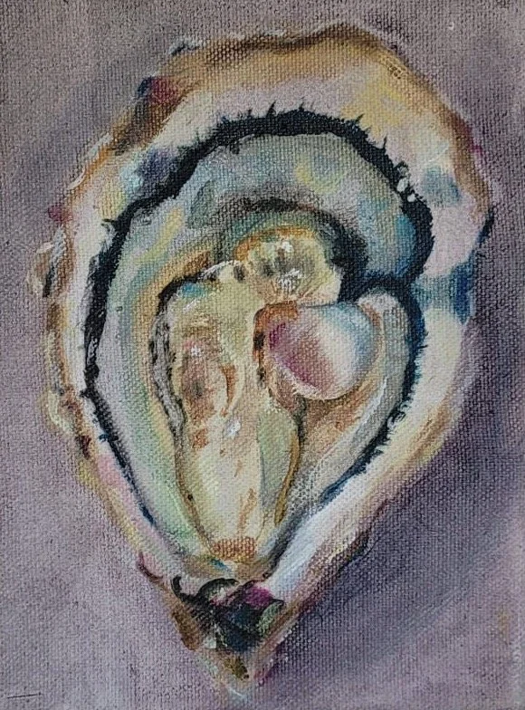 Huitre III, 24-18cm, oil on canvas 2025
