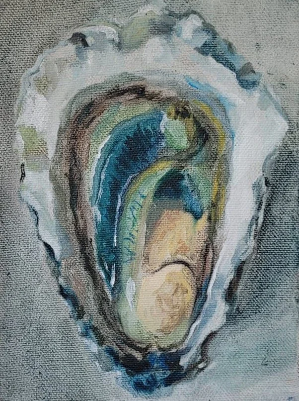 Huitre I, 24-18cm, oil on canvas, 2025