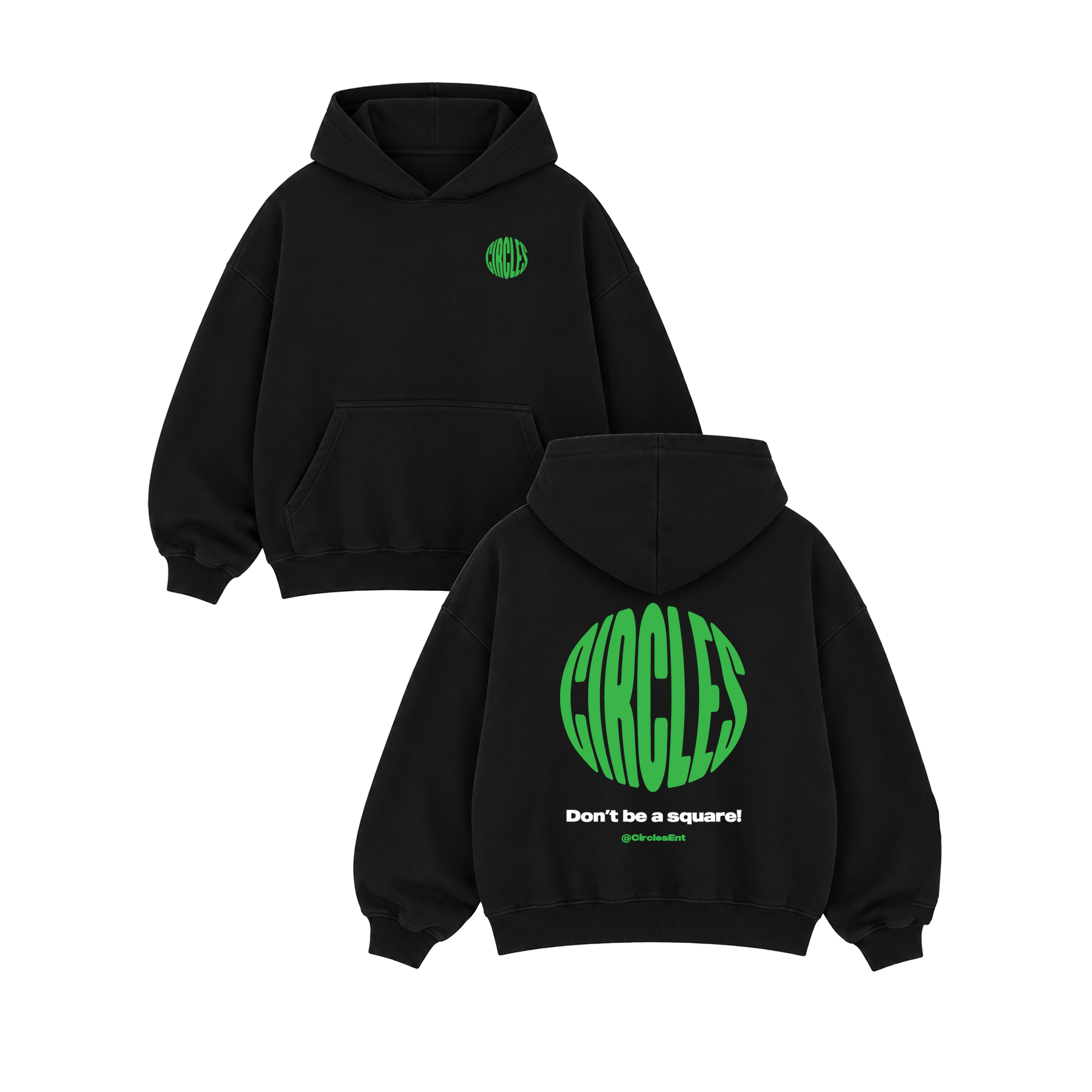 Oversized Heavy Black Circles Classic Hoodie