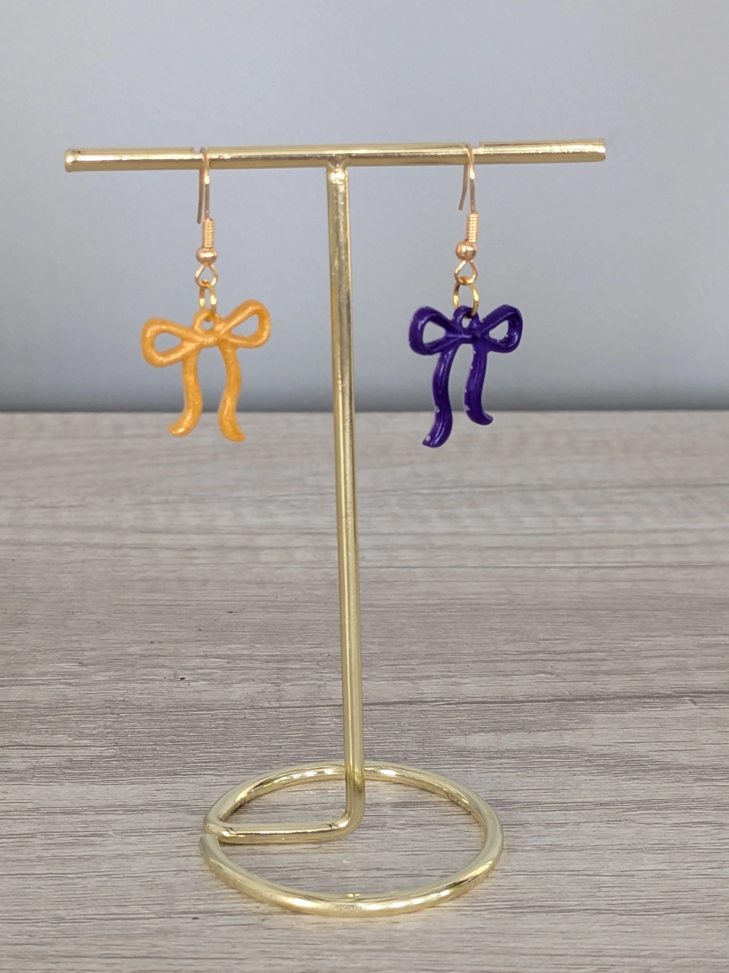 LSU Medium Dainty Bow Earrings