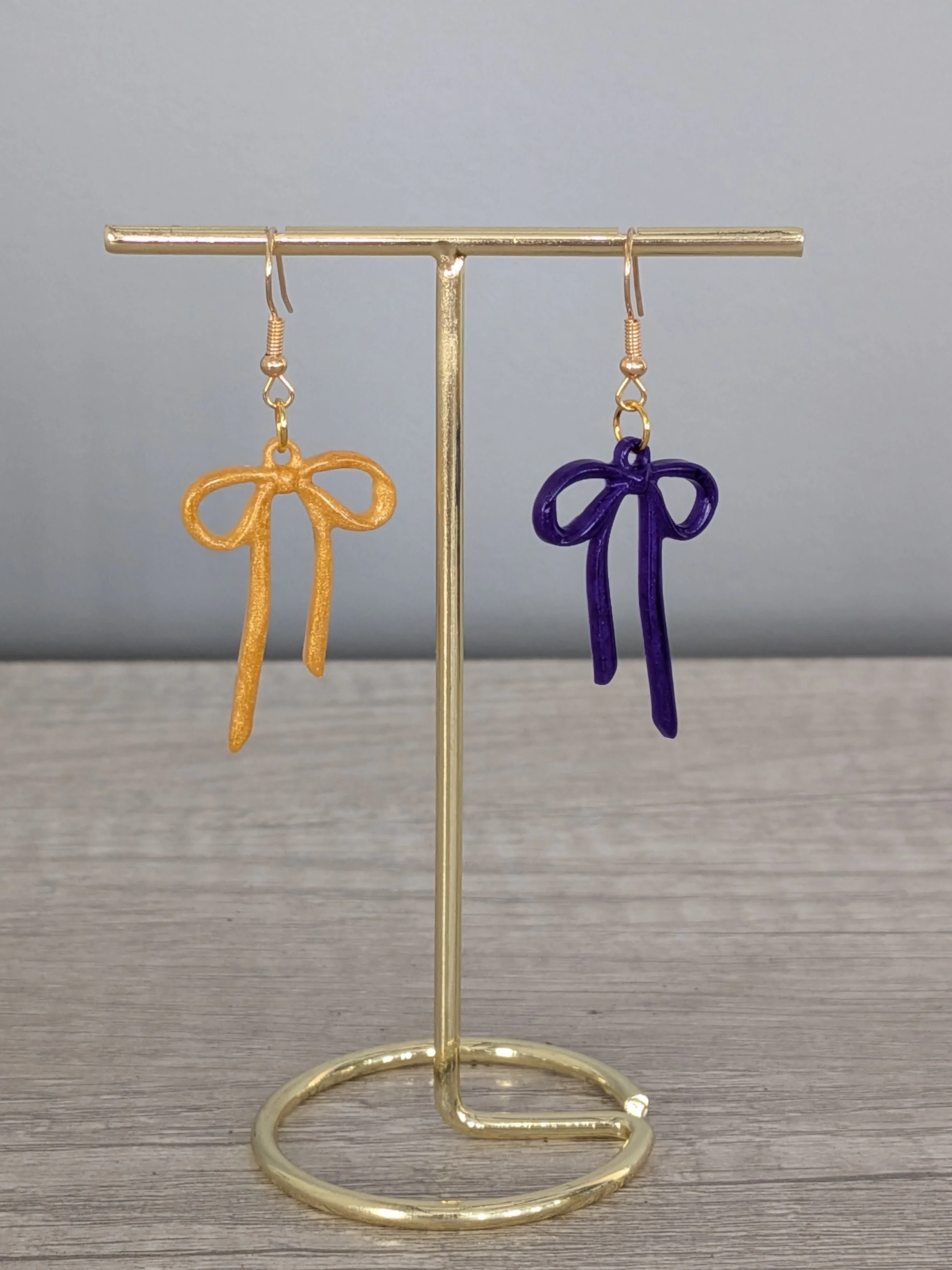 Saints Large Dainty Bow Earrings